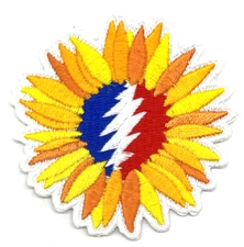 Grateful Dead Flower Bolt Embroidered SYF Rock Iron on Patch Applique