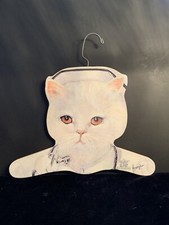 Vintage Annie Rhineharts Wood White Cat Nurse Head Hanger Stupell Art Made USA