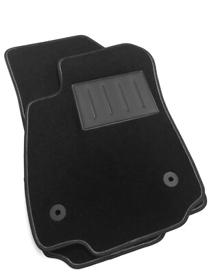 Kit 2 Tappetini Anteriori Su Misura Per Opel Mokka X 2016-2021, Moquette Nera, Bordi Neri, Made In Italy