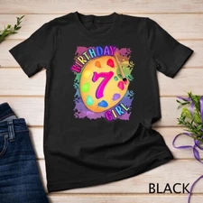 Birthday Girl 7 Year Old Art Painting Party 7th Birthday T-Shirt Unisex T-shirt
