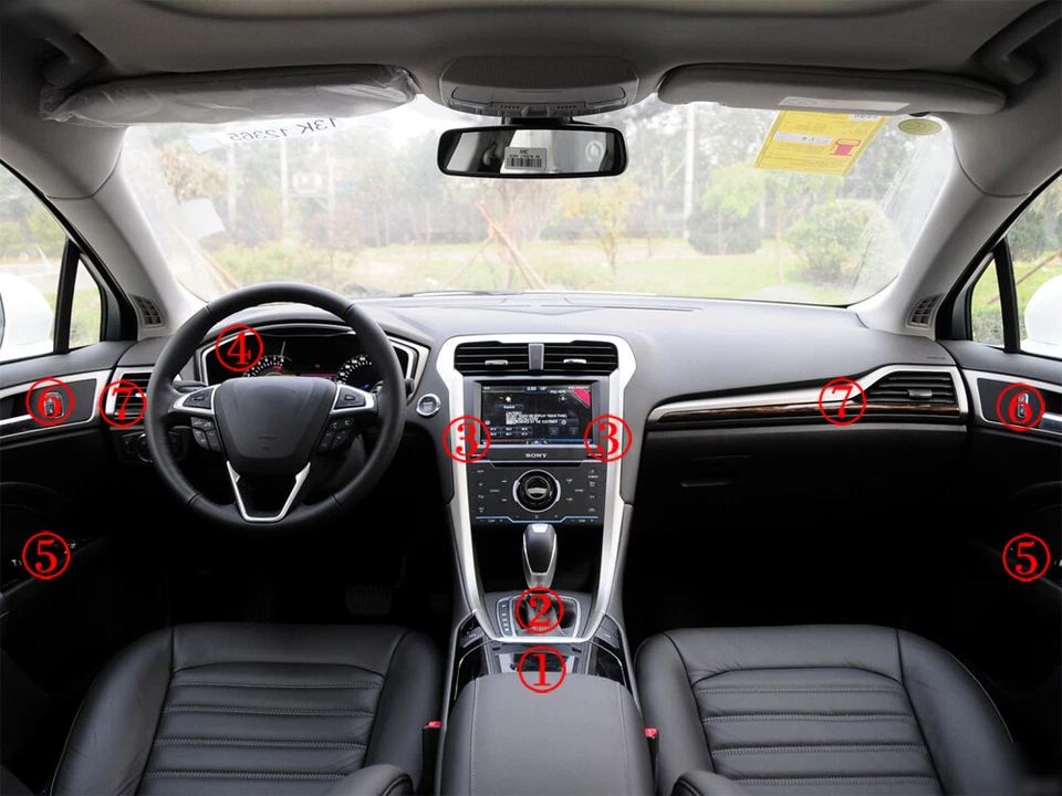 For Ford Fusion 2013-2016 5D Carbon Fiber Pattern Interior DIY Trim Decals - Imagem 4 de 4