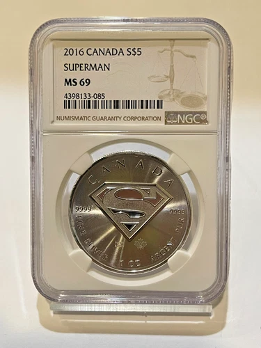2016 CANADA SILVER $5 - SUPERMAN - MS-69 - NGC