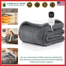 50"x60" Electric Heated Throw - Intelligent Temp Control & Over-heat Protection