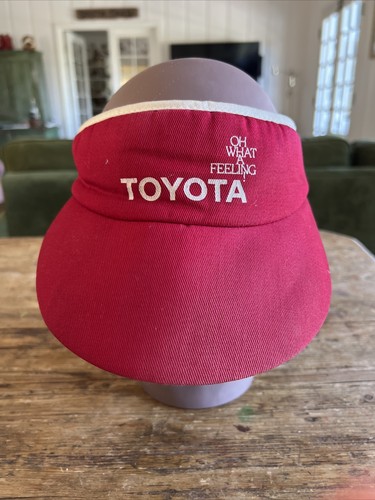 Vintage Red Toyota Strapback Visor 80s 