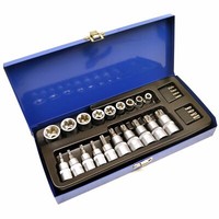"3/8\" 1/2\" Dr Torx / Star SteckschlüSsel Und SteckschlüSsel Bit 27Tlg Set E Ty..."