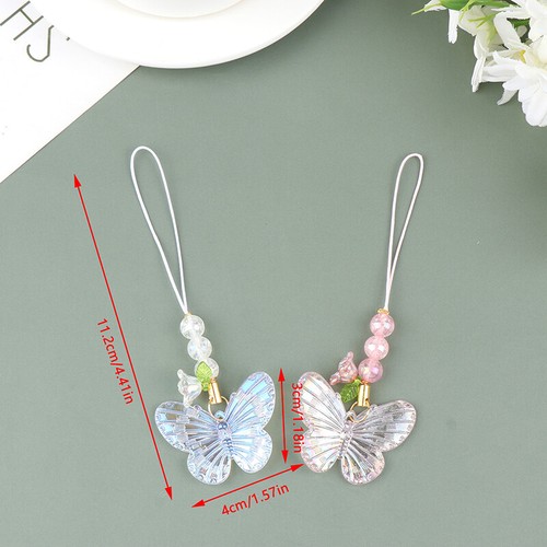 Cute Butterfly Pendant Phone Lanyard Keychain Cellphone Case Strap Phone Chai JC - Zdjęcie 3 z 16