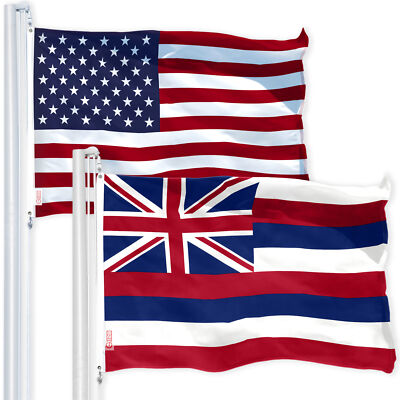 USA American & Hawaii HI State Flag 3x5FT Combo Printed 150D