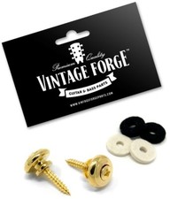 GOLD STRAP BUTTONS FOR IBANEZ SCHECTER ESP GUITAR BASS 2 MUSHROOM HEAD NEW 