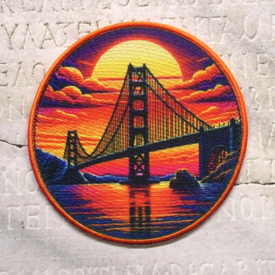 Golden Gate Bridge Patch Iron-on Applique Vacation Badge Travel Souvenir        