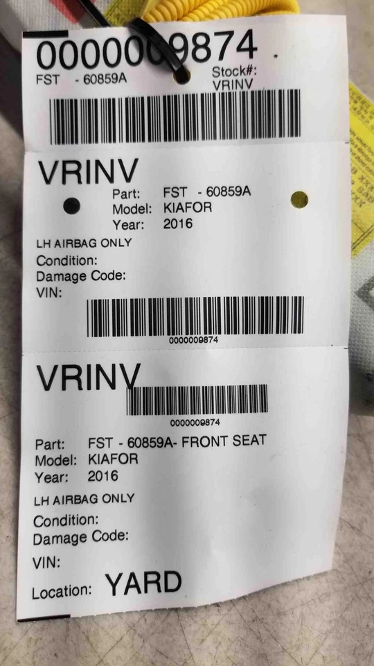 ✅ Bolsa de asiento delantero KIA FORTE 2016 OEM Foto 3 de 3