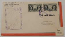 Natal Brazil to Lagos Nigeria 1941 first flight airmail