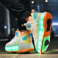 Sneakers, Stylish LED-lit Roller Skates, Unisex Design, Dual-wheel Design,