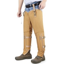 Qogir Snake Bite Protection Chaps Gaiters Brown Lightweight Hunting Brush