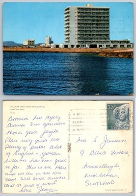 Colonia Sant Jordi Mallorca Hotel Sant Jordi Spain Vintage Postcard Posted