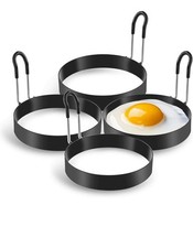 Eggs Rings, 4 Pack Stainless Steel Egg Cooking Rings, Pancake Mold for frying Eggs Rings, 4 Pack Stainless Steel Egg Cooking Rings, Pancake Mold for frying - Image 1