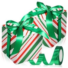 48 Pcs 4x4x4 Christmas Gift Boxes with Ribbon Xmas Small Box Red Green Stripe