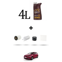 Hoffcar Wartungsset 4 Filter Und 4L ÖL FüR VW Polo V (6R, 6C) 1.4 GTI 132Kw Ab