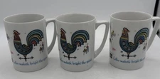 VTG  3 Berggren Rooster Weather Vane Coffee Mug/Cup #193 Mid-Century USA B12