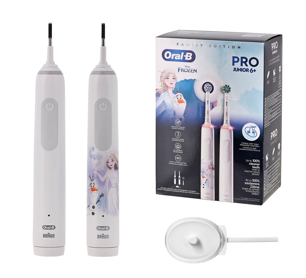 8006540784501 Oral-B Pro 3 3000 White + Oral-B Junior Frozen 6+ Set mit rotieren
