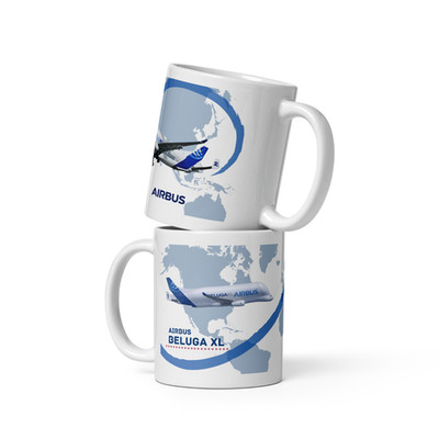 Airbus Beluga XL Ceramic Mug 11 oz Pilot Trading Card Theme Gift Beluga Memor