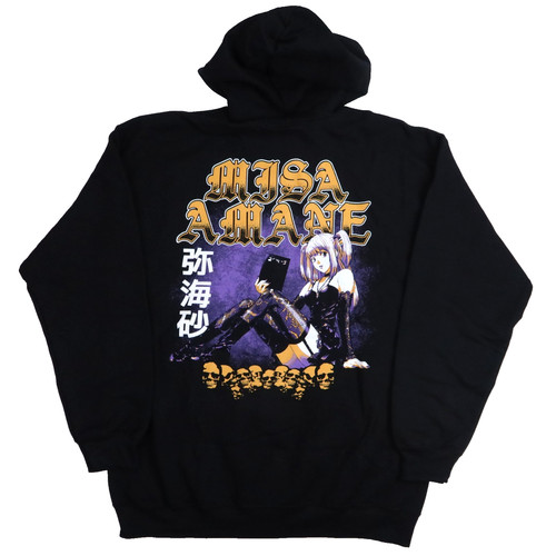 Death Note Zip Hoodie Mens XL Extra Large Black Misa Amane Book Japanese Anime