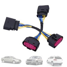 2Pcs Xenon HID Headlight 10 to 14 Pin Wiring Harness Connector Plug Adapter