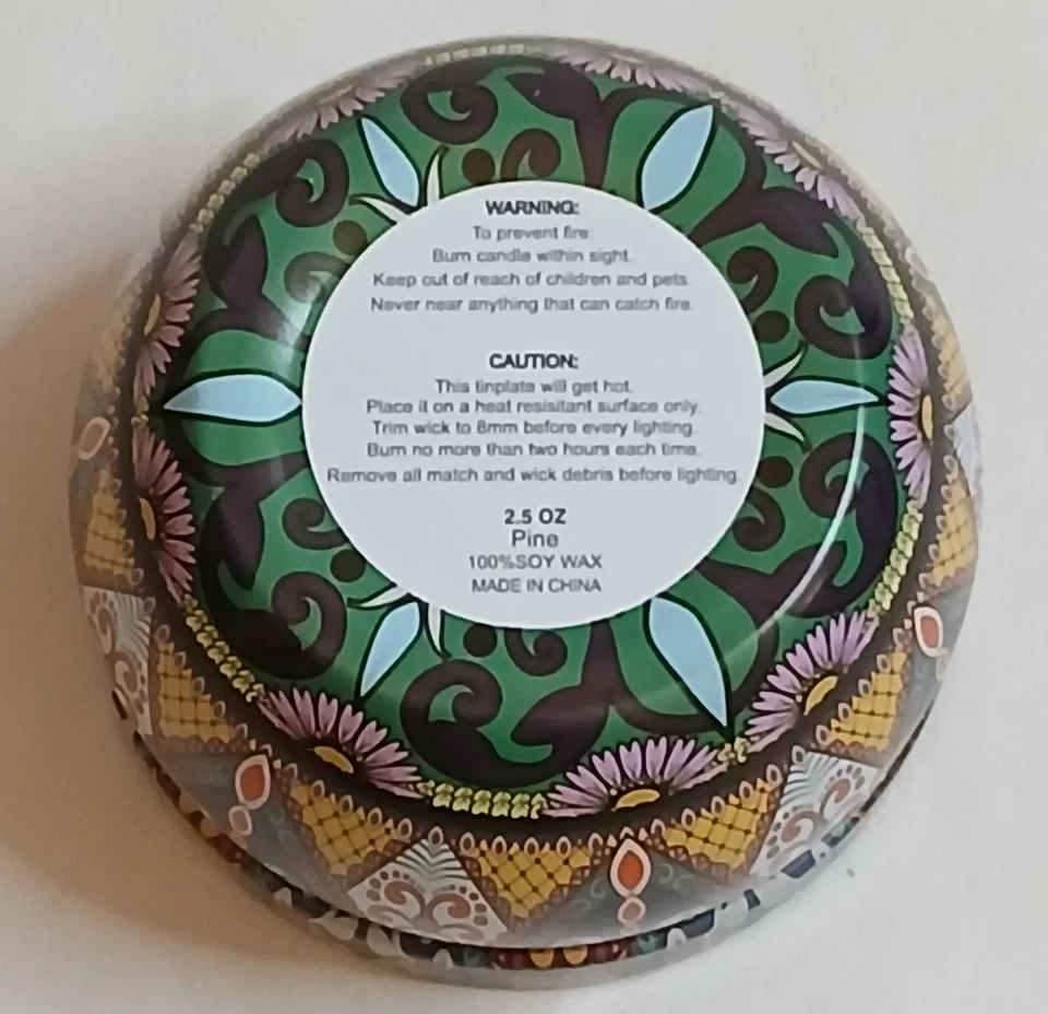 Kaleidoscope (2.5oz) Pine 100% Soy Wax Candle Tin Brand New  - Image 4 of 4
