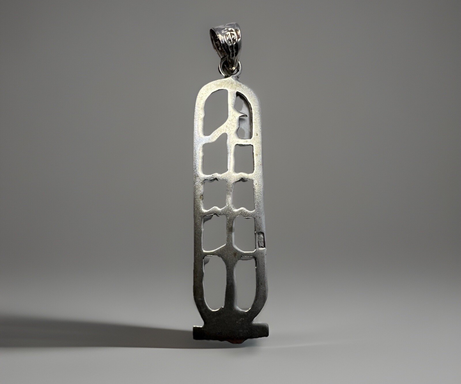 Solid 925 Sterling Silver Egyptian Cartouche Pend… - image 3