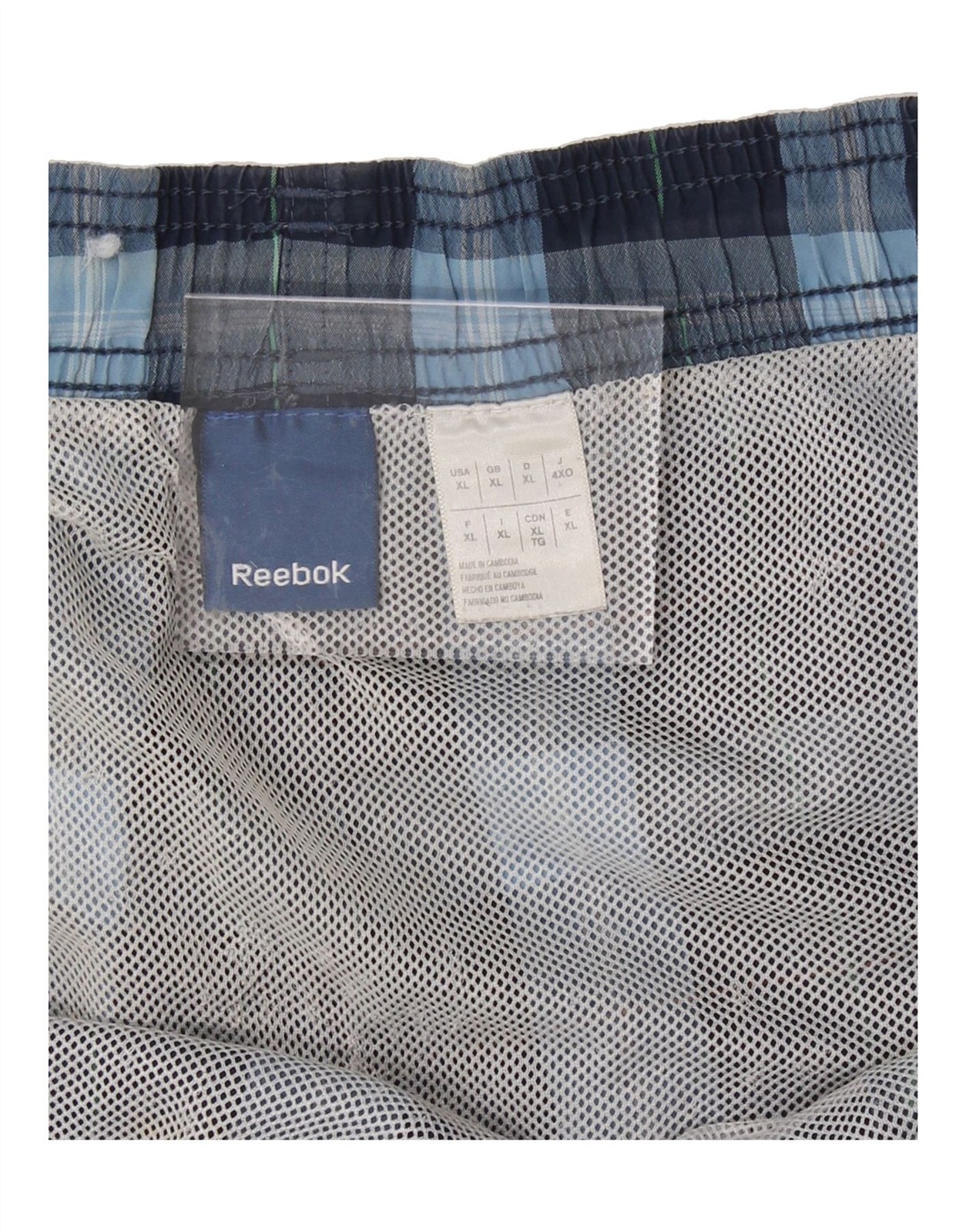 REEBOK Mens Swimming Shorts XL  Blue Check DS37 thumbnail 3