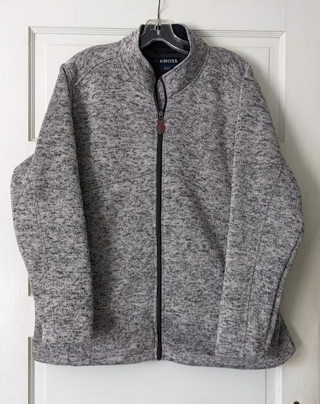NEW Knoss Inspire Women’s Full Zip SIZE 2X Sweater Fleece Jacket Light Gray Zip