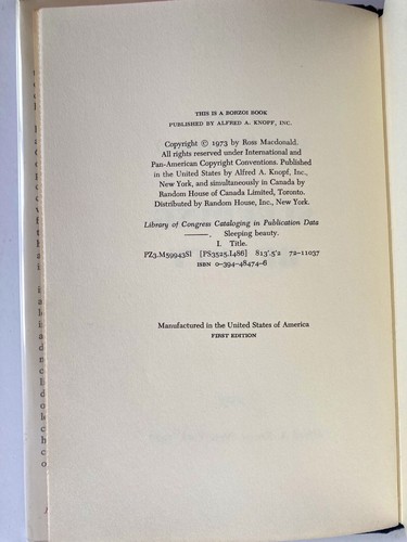 SLEEPING BEAUTY Ross Macdonald 1973 HC/DJ ~ 1st Edition 1st Print + Cover - Picture 6 of 9