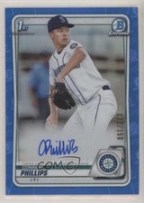 2020 Bowman Draft Chrome Picks Blue Refractor /150 Connor Phillips Auto 4n0