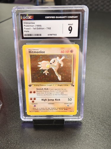 Hitmonlee (1st Edition) graded CGC 9 for sale on eBay