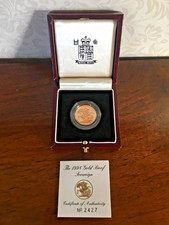 1998 Gold Proof Full Sovereign UK Royal Mint - Box & COA - Coin capsule unopened