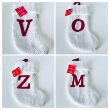 You Pick Target Wondershop 8" White Knit Monogram Christmas Stockings M O V Z