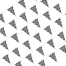 100ft Checkered Flag Banner - Black and White Racing Party Decoration