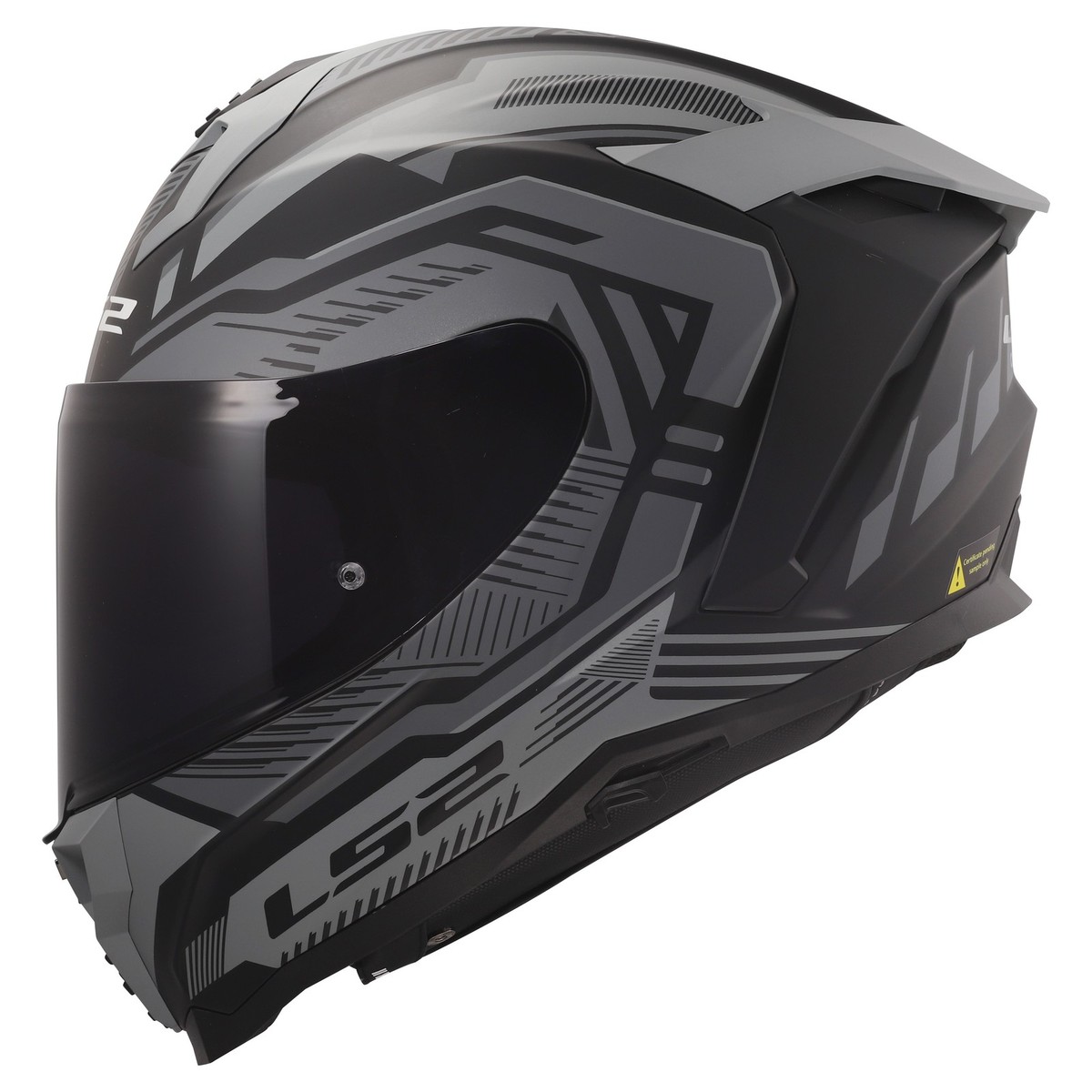 LS2 Challenger II Dravix Motorcycle Helmet Matte Gray Black Large