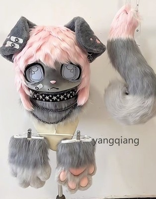 Fursuit Long Fur Husky Fox Mascot Head Party Halloween Fur Cosplay-Promotion