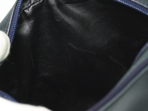 Salvatore Ferragamo Vara Leder Schultertasche Umhängetasche Navy Gold - Bild 12 von 15