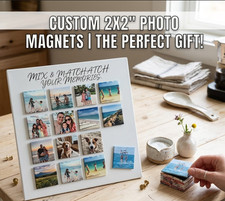 Custom Photo Magnets, Personalized Fridge Magnet Gift 2x2, Locker Magnet