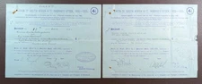 1919 2x Union of South Africa 4.5% Inscribed Stock Transfer Receipts