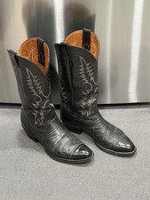 Nocona Made In The USA Vintage Black Leather Cowboy Western Boots Size 9D.