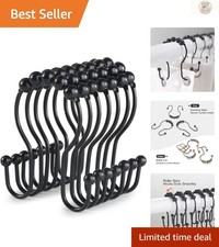 Modern Stainless Steel Shower Curtain Hooks Set of 12 Elegant and Rustproof