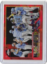 2023 Topps Chrome Sapphire Baseball #533 Brewers Team Orange Ref. 11/25 (TW)