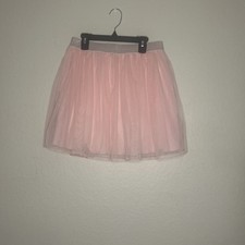 My Michelle Girls Size 14 Pink Tulle Tutu Skirt Silver Glitter Waistband