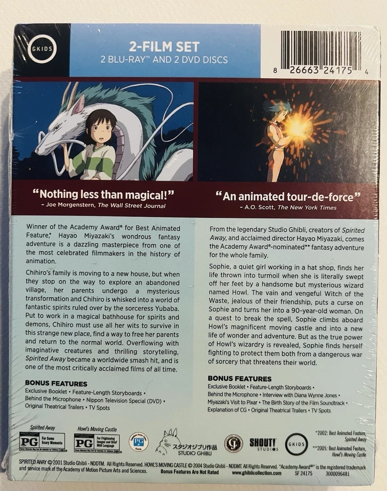 Spirited Away & Howl's Moving Castle Blu-Ray 2 Pack Brand New Sealed - Image 2 of 2