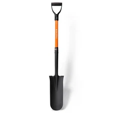 45-Inch Heavy Duty Orange Fiberglass Handle Drain Spade Shovel.Sharp Shooter ...