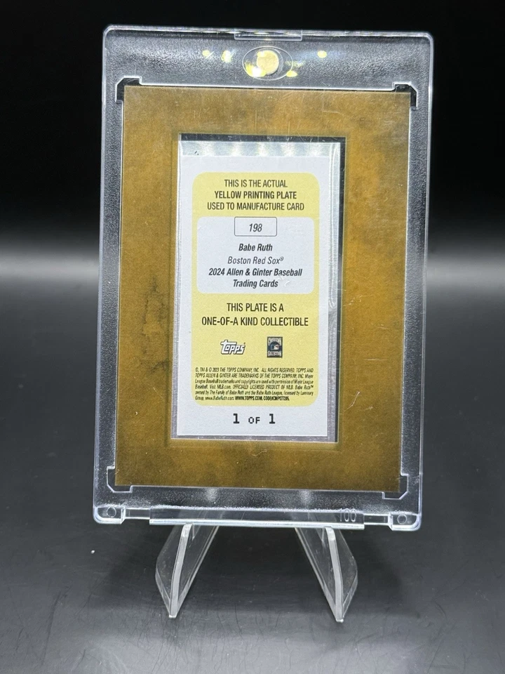 Topps Allen & Ginter - Babe Ruth enmarcado 1 de 1 #198 Medias Rojas de Boston Foto 4 de 4
