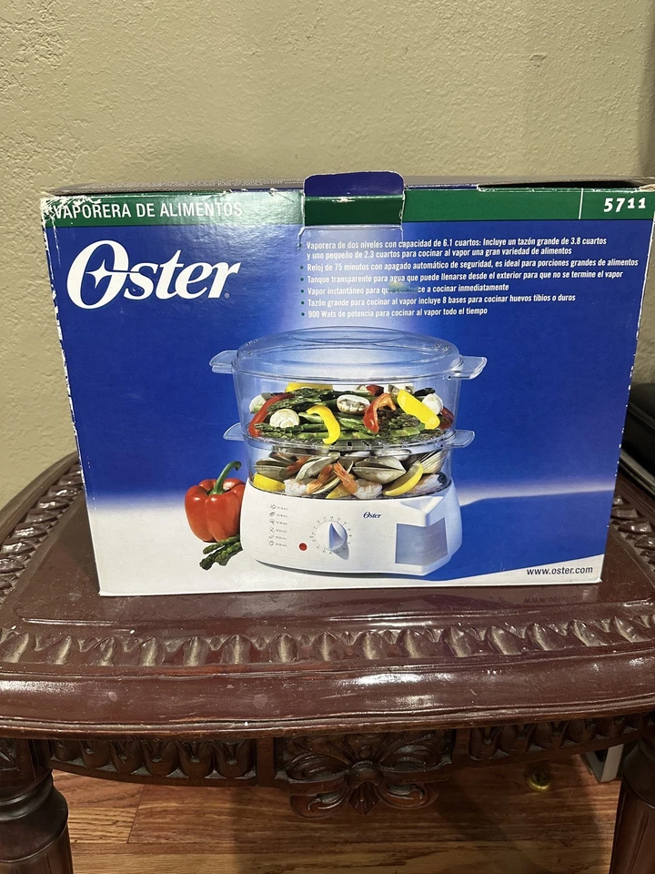 Oster 5711 Double-tiered 6.1 qt White Food Cooker & Steamer Inspire Collection - Image 2 of 4