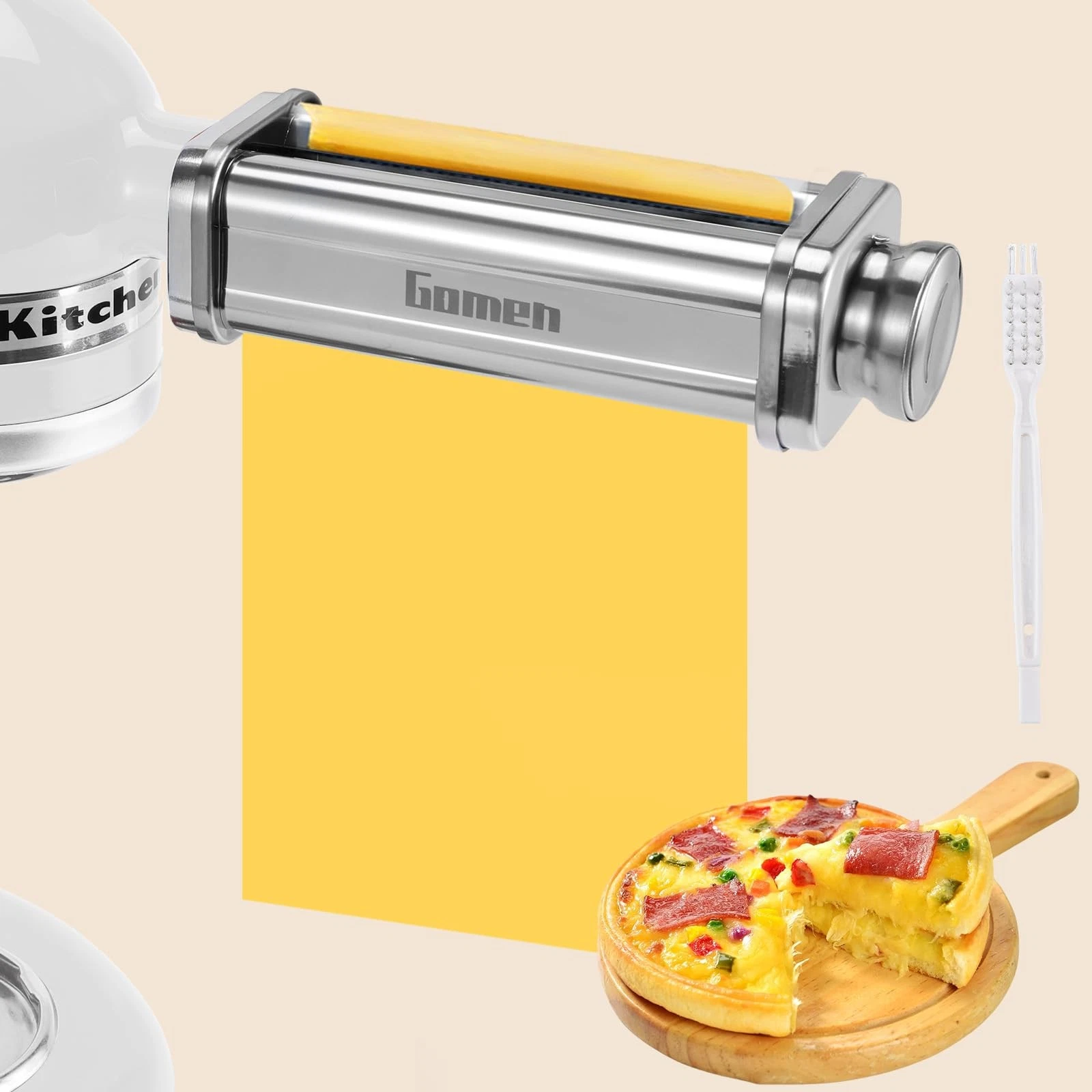 Pasta Roller for Kitchenaid Stand Mixer, Pasta Maker for Kitchenaid Mixer Att...
